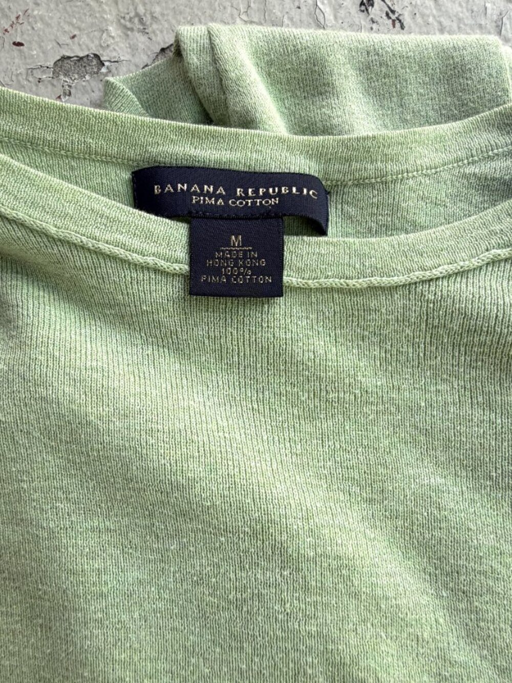 BANANA REPUBLIC Green Tea LS Pima Cotton Crew Neck Pullover Sweater M